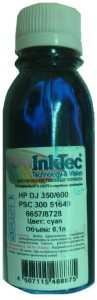Чернила InkTec HP DJ 350/600, PSC 300 (51649/6657/8728), 100мл cyan для 22 картриджа hp 57 (c6657a)/