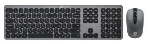 Беспроводная клавиатура и мышь Oklick 300M серый/черный USB slim (1488402)