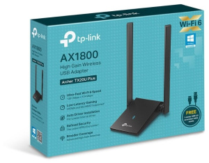 wi-fi адаптер tp-link archer tx20u plus ax1800 usb 3.0 (ант.внеш.несъем.) 2ант. двухдиапазонный