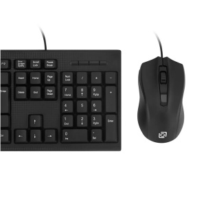 проводная клавиатура и мышь oklick 620m клав:черный мышь:черный usb