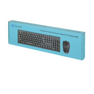 проводная клавиатура и мышь oklick 630m черный usb 1091260