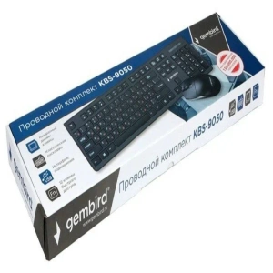 клавиатура и мышь gembird kbs-9050 черн.,104кл, 3кн., каб.1.5м