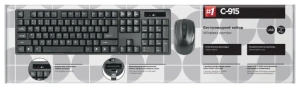 беспроводная клавиатура и мышь defender c-915 ru, радио, черный, полноразмерный